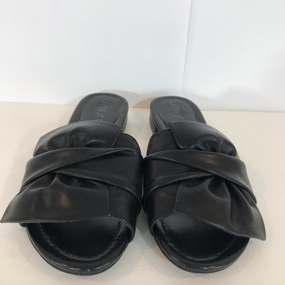 Unisa  Black Bow Slide Sandals - Picture 2 of 6